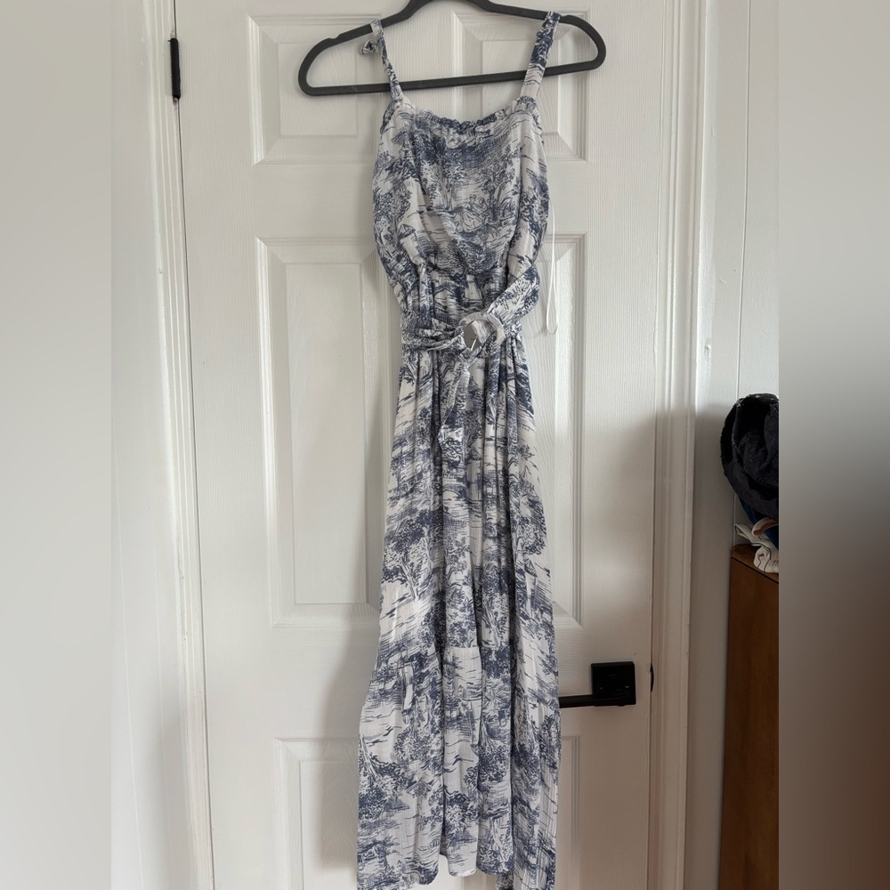 Blue and White Maxi Dress